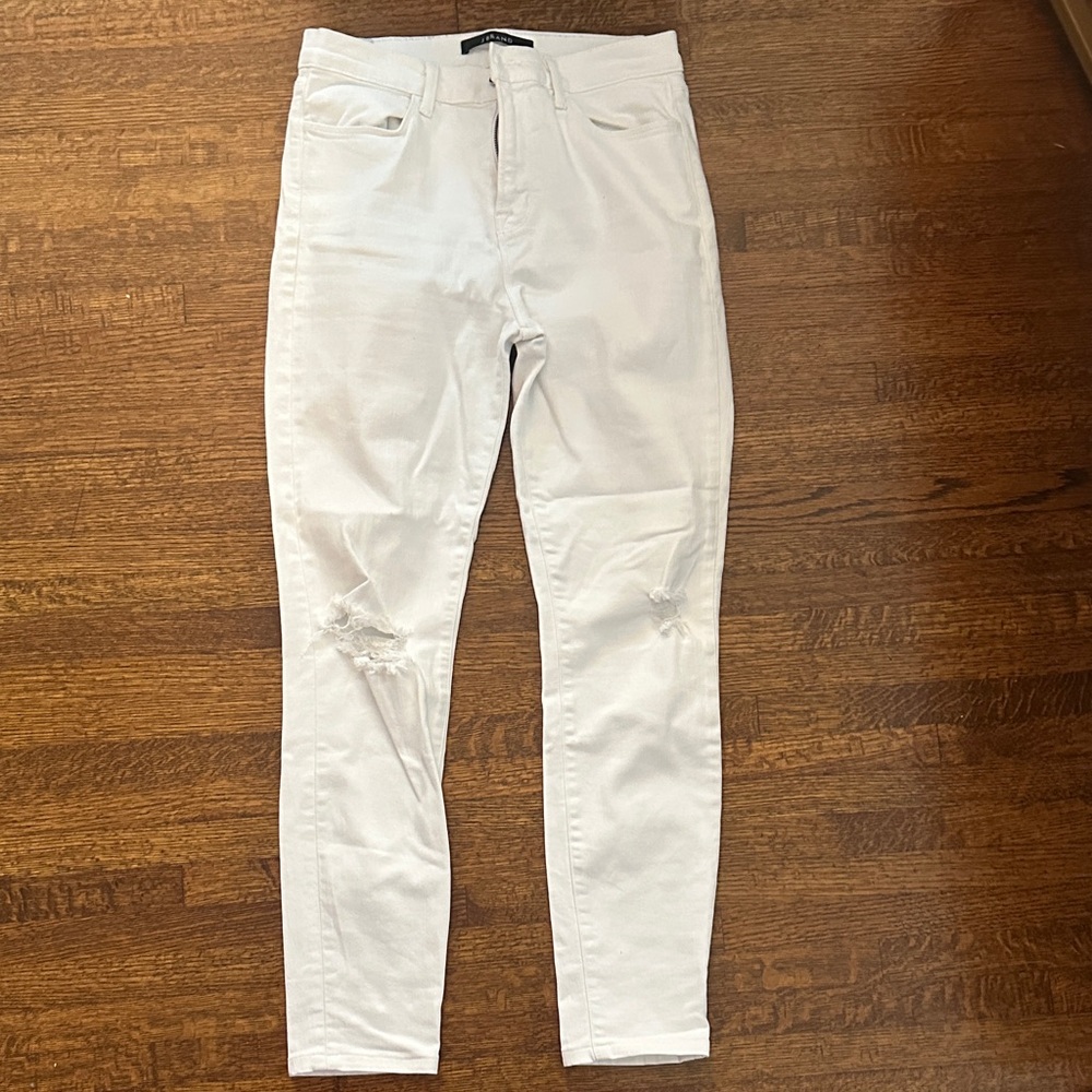 J Brand - María White Distressed Skinny Jeans